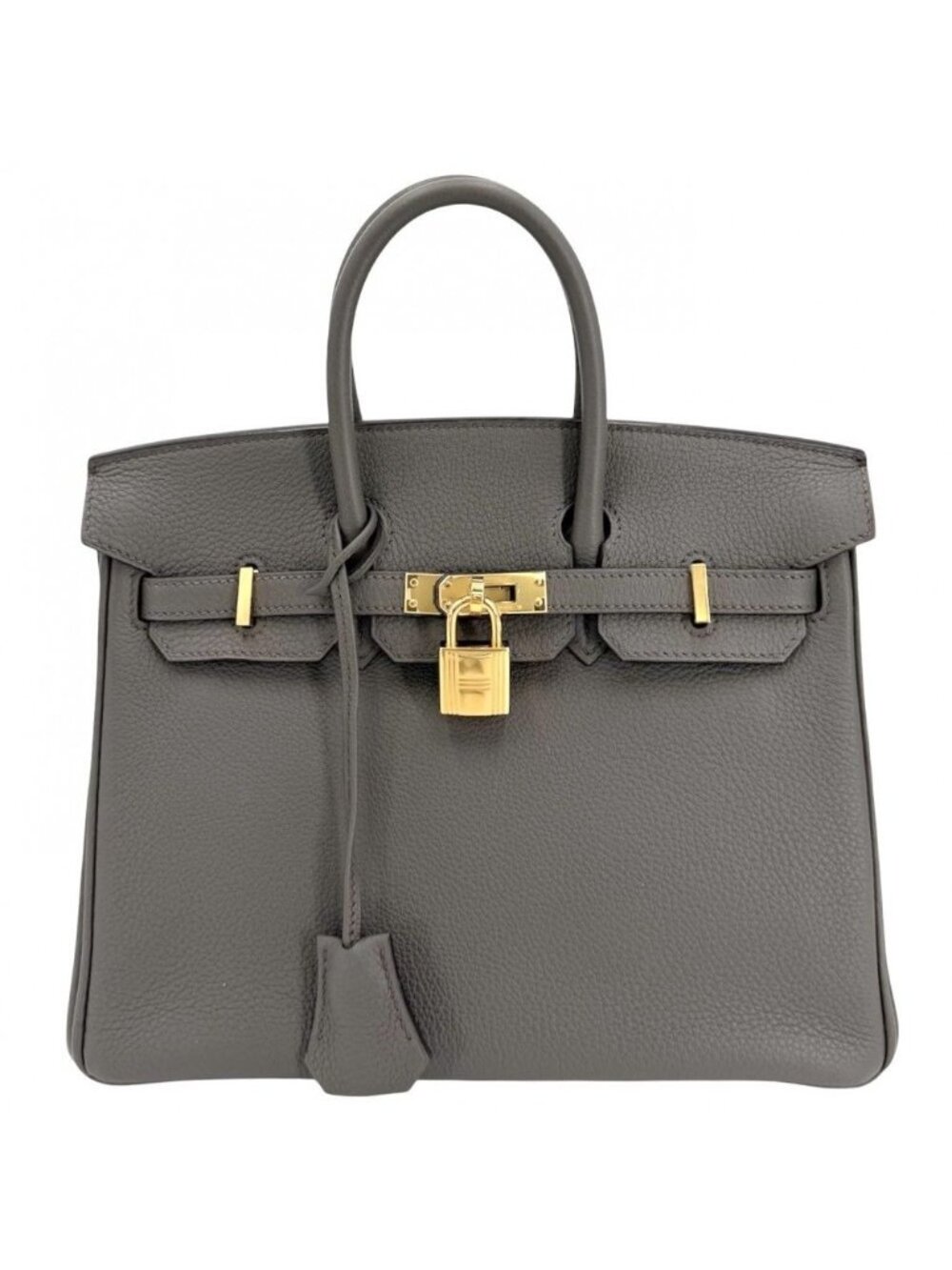 Hermes Handbag Birkin 25 Retourne Leather Gray